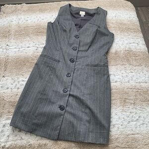 A New Day Gray Sheath Mini Dress V-Neck
